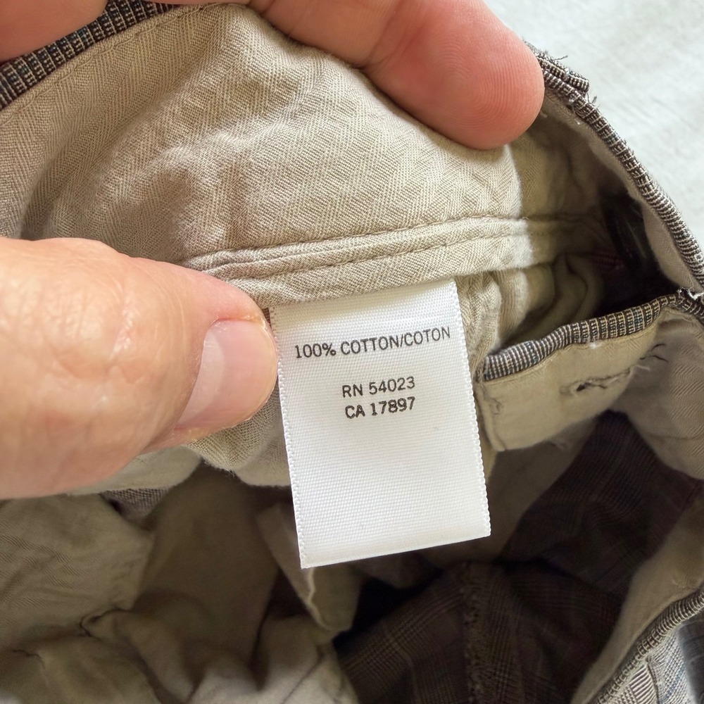 Bundle Lot 2 Banana Republic 32x32 Brown Plaid Cotton Chino Trousers Pants - Picture 10 of 16